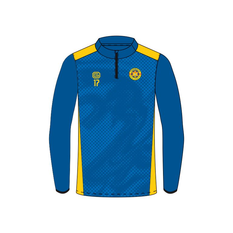 Cwmbach Royal Stars- Training Custom Midlayer - Royal/Yellow